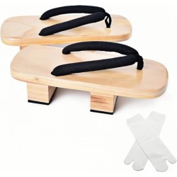 Japanese Wooden Clogs with Tabi Socks For Men Women