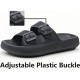 Sandals for Women and Men - Pillow Slippers - Double Buckle Adjustable Slides - EVA Flat Sandals