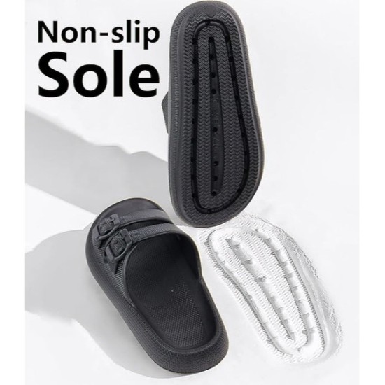 Sandals for Women and Men - Pillow Slippers - Double Buckle Adjustable Slides - EVA Flat Sandals