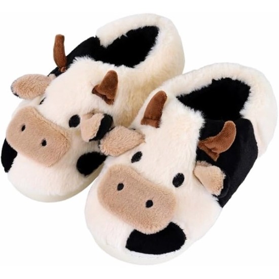 Cow Slippers,slippers for Women Men,Cute Fuzzy Slippers, Womens/Mens Kawaii Animal Cartoon Cotton Plush House Slippers Cow Slippers,slippers for Women Men,Cute Fuzzy Slippers, Womens/Mens Kawaii Animal Cartoon Cotton Plush House Slippers