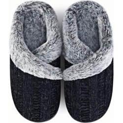 Fuzzy Slippers for Women Indoor and Outdoor Fluffy Bedroom House Shoes with Arch Support Memory Foam Winter Warm