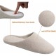 Womens House Washable Cotton Memory Foam Slippers Indoor Slip On Shoes Bedroom Sleepers Lightweight Non Skid Rubber Sole